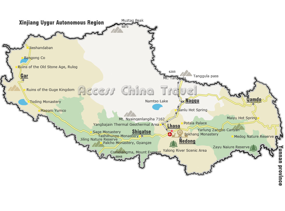 Tourist Map of Tibet